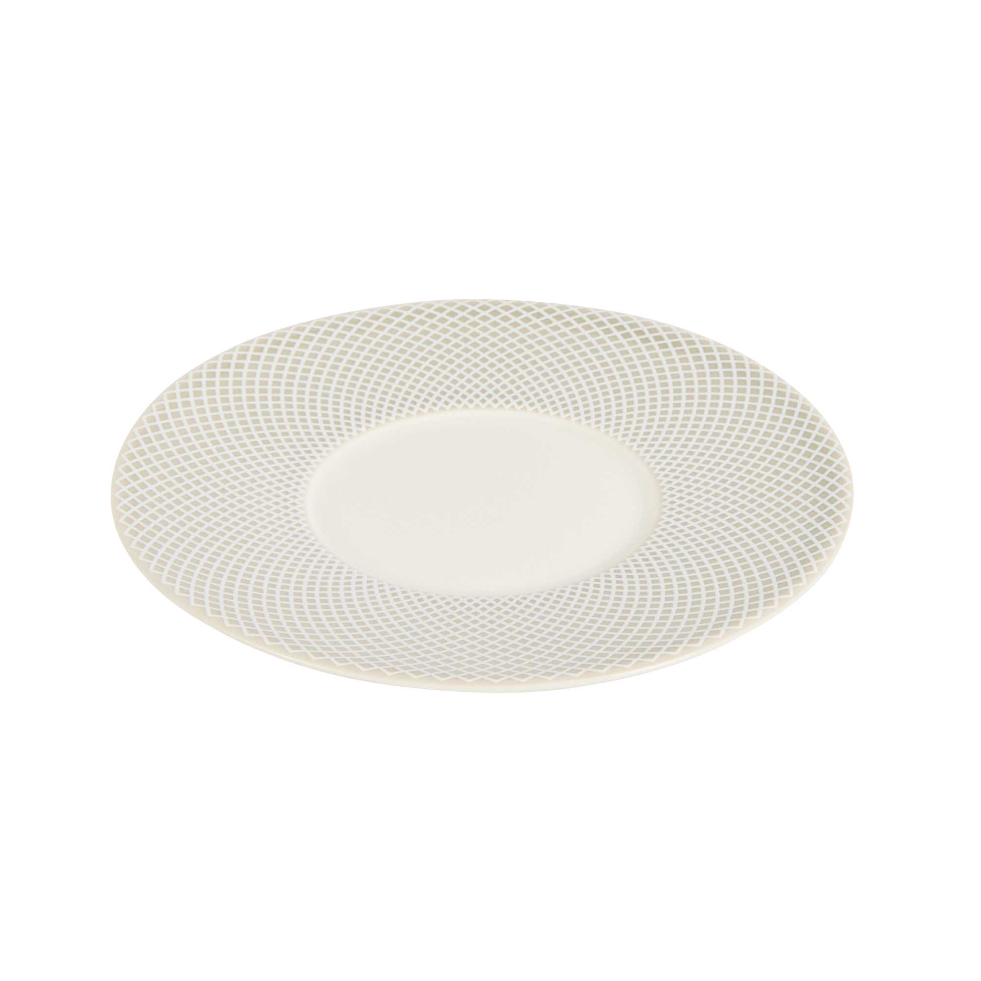 German Standard Round Gray Mesh Embossed Porcelain Saucer - 5" x 5" - 4 count box