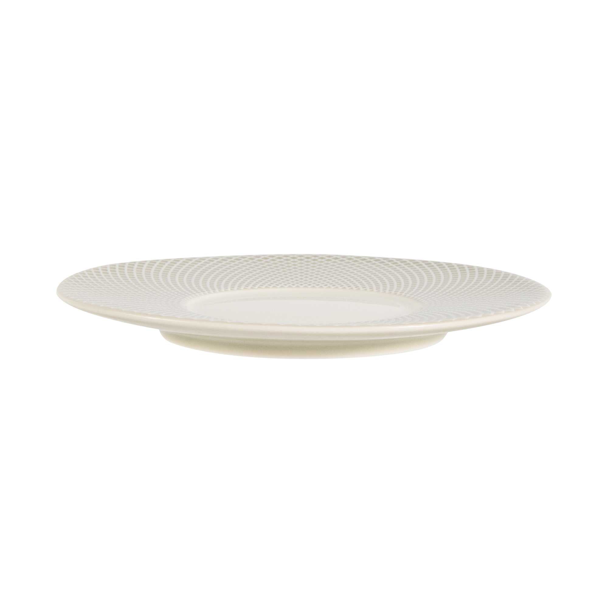 German Standard Round Gray Mesh Embossed Porcelain Saucer - 5" x 5" - 96 count box
