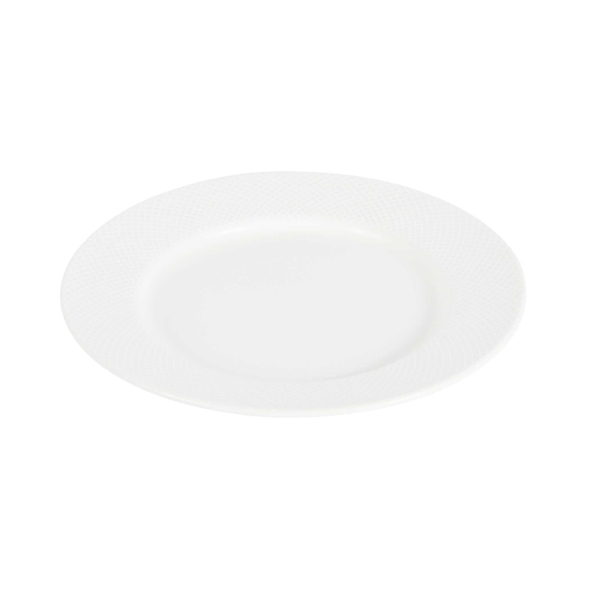 German Standard Round Beige Mesh Embossed Porcelain Bread and Butter Plate - 6 1/2" x 6 1/2" x 3/4" - 4 count box