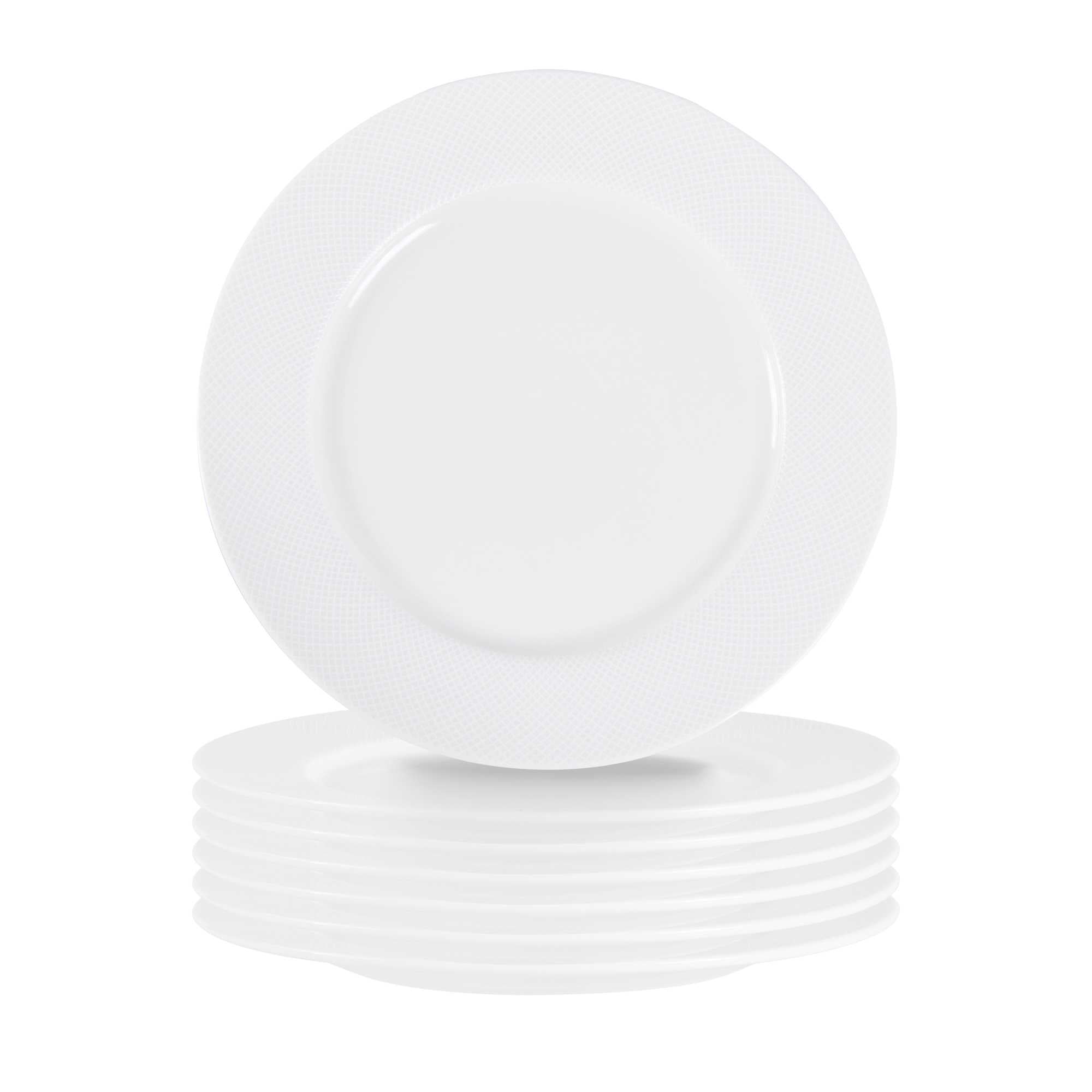 German Standard Round Beige Mesh Embossed Porcelain Salad Plate - 9" x 9" x 3/4" - 36 count box