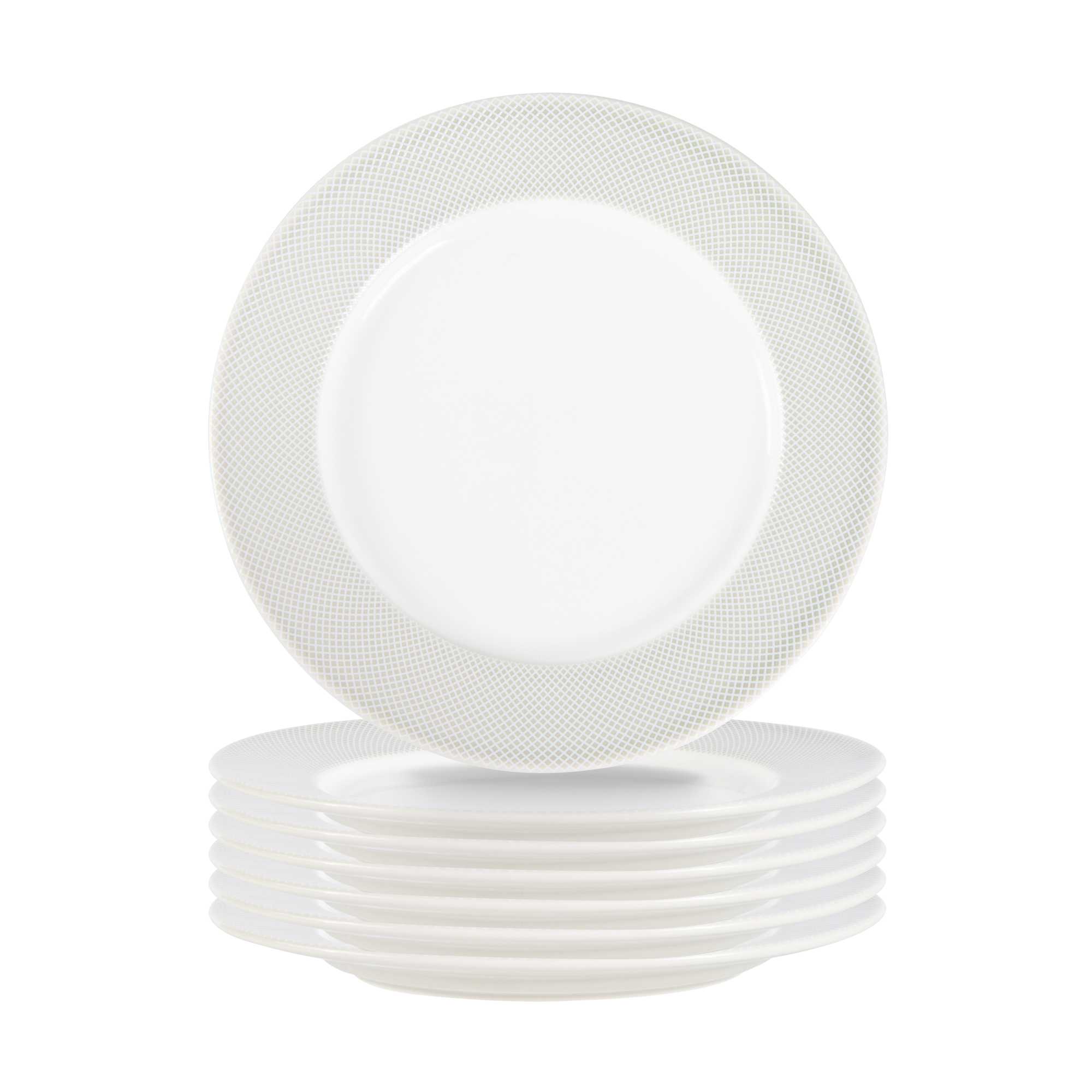 German Standard Round Gray Mesh Embossed Porcelain Salad Plate - 9" x 9" x 3/4" - 36 count box