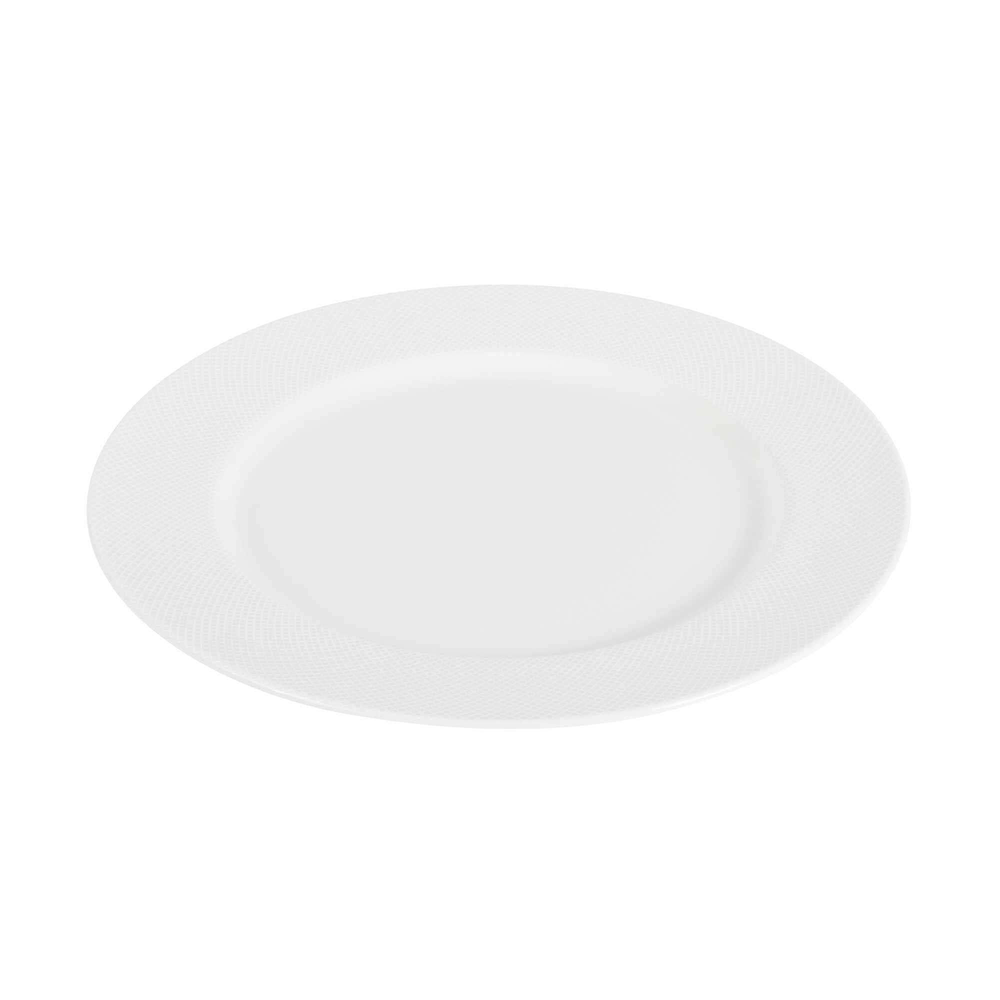 German Standard Round Beige Mesh Embossed Porcelain Dinner Plate - 10 3/4" x 10 3/4" x 1" - 4 count box