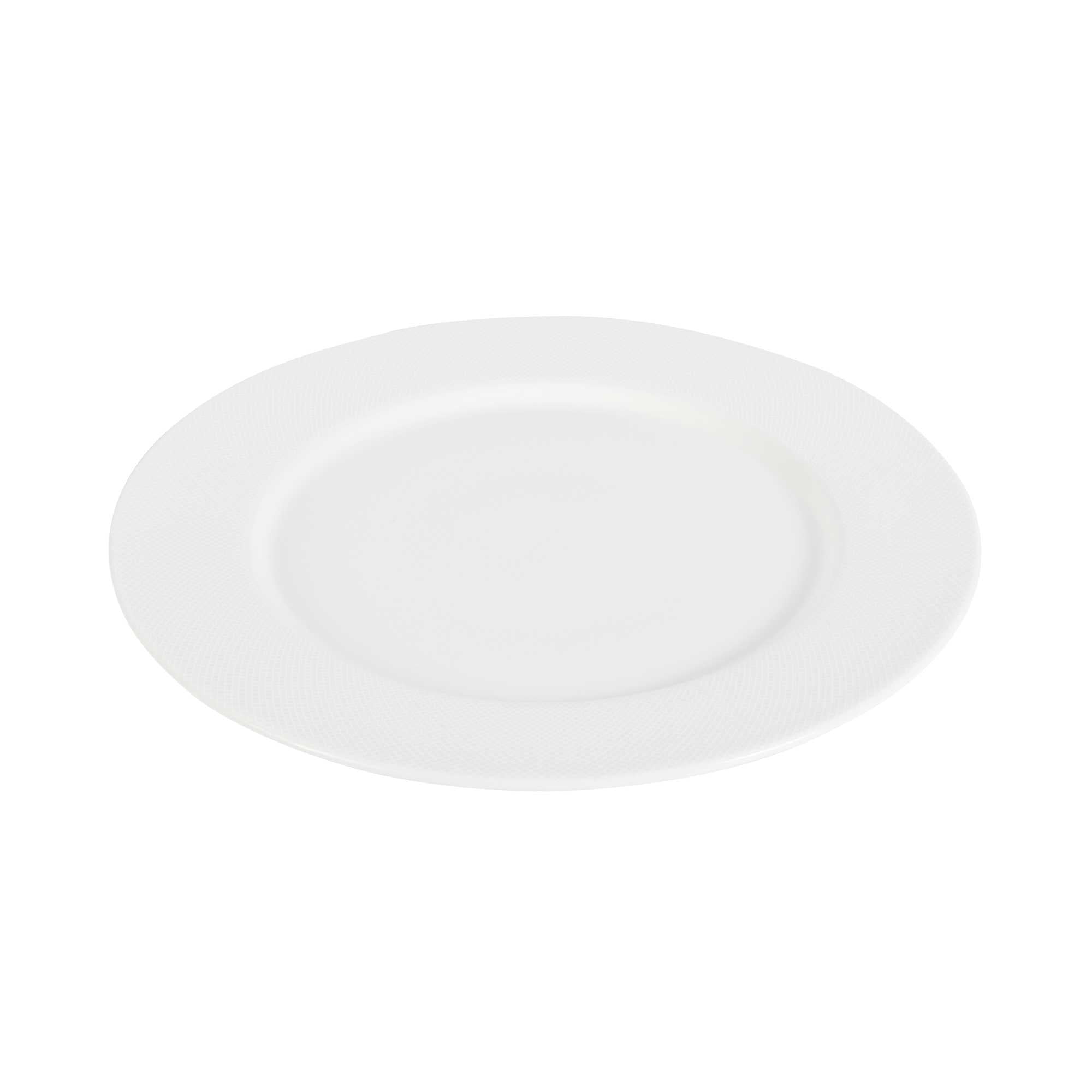 German Standard Round Beige Mesh Embossed Porcelain Dinner Plate - 12 1/2" x 12 1/2" x 1" - 4 count box