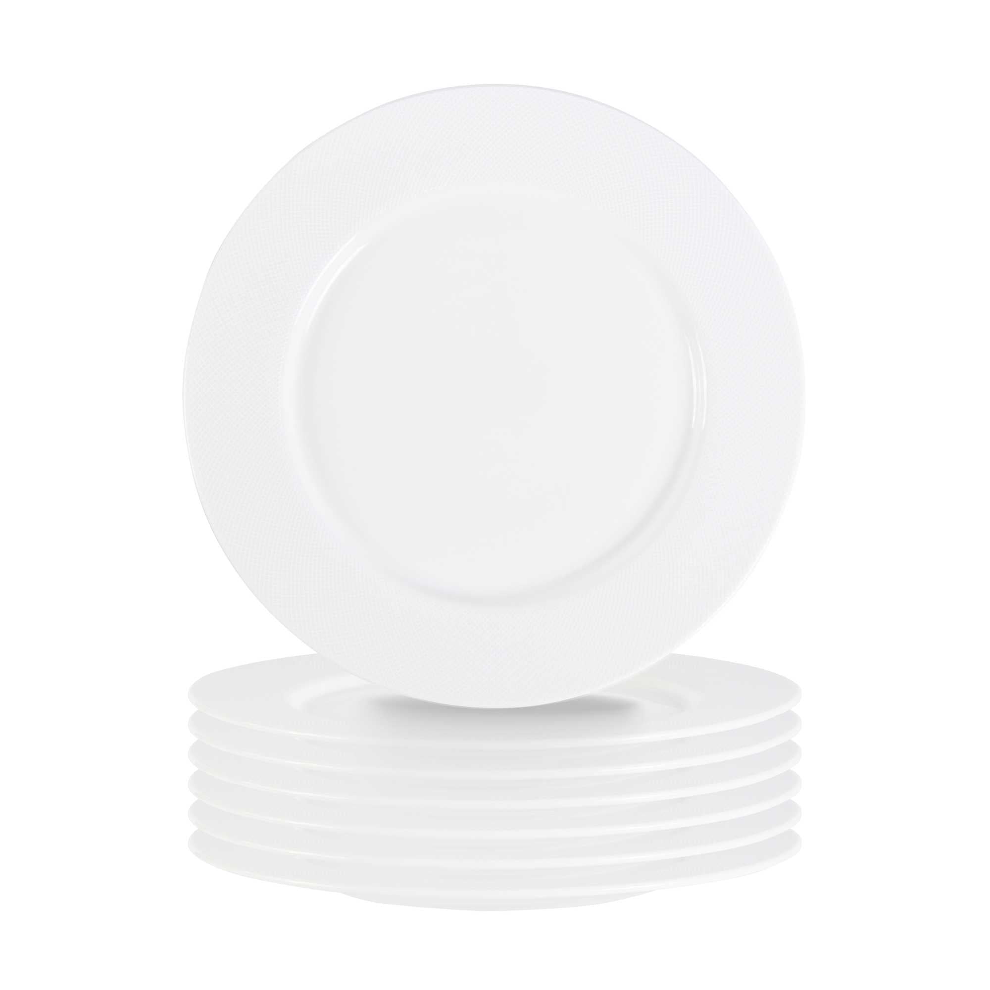 German Standard Round Beige Mesh Embossed Porcelain Dinner Plate - 12 1/2" x 12 1/2" x 1" - 4 count box