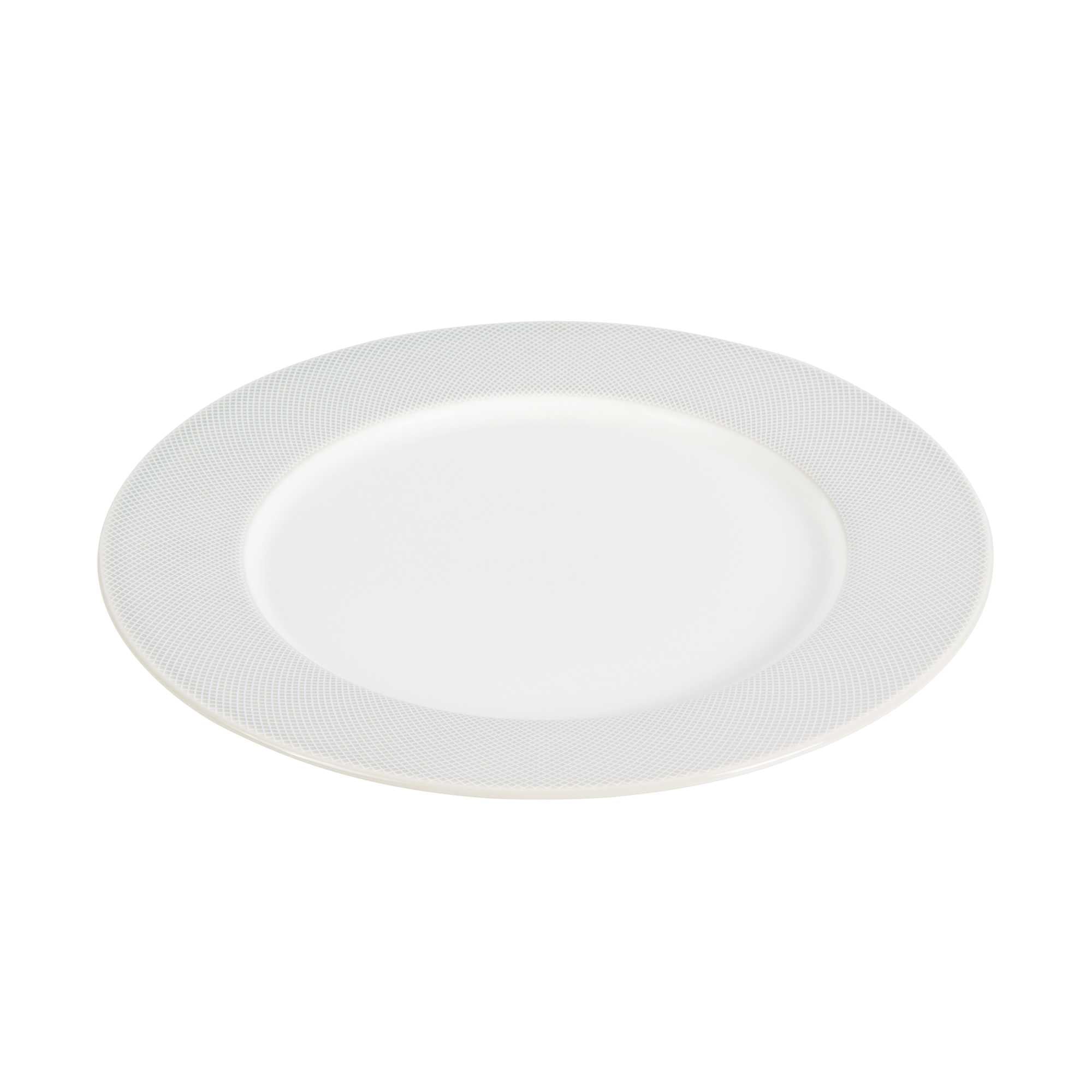 German Standard Round Gray Mesh Embossed Porcelain Dinner Plate - 12 1/2" x 12 1/2" x 1" - 24 count box