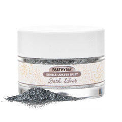 Pastry Tek 5g Dark Silver Edible Luster Dust - Food Grade - 100 count box