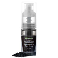 Pastry Tek 5g Black Edible Glitter Dust Spray - 100 count box