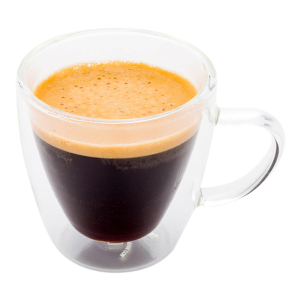 Forma Professional 3 oz Round Glass Espresso Cup - Double Wall, with Handle  - 2 1/2