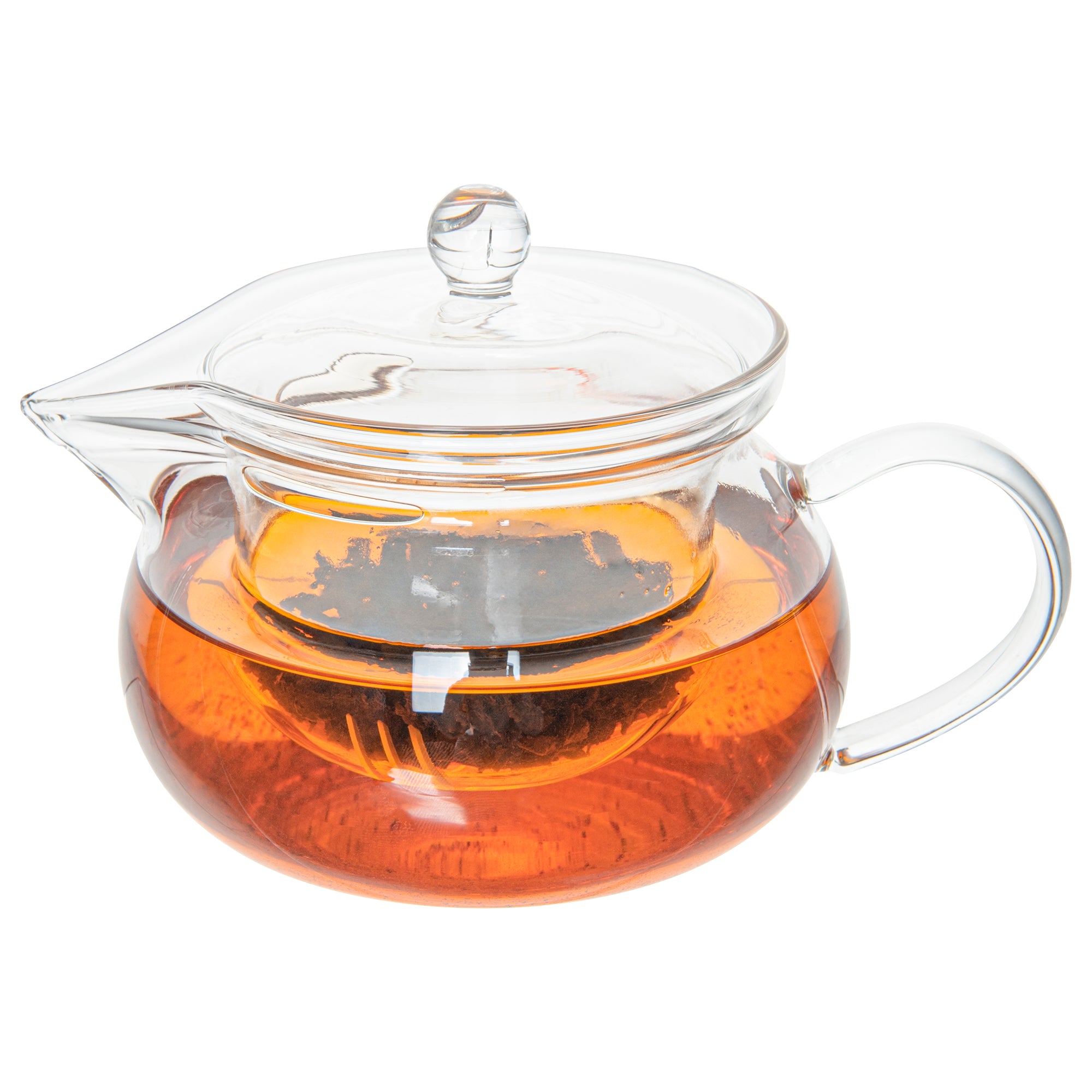Forma Professional 17 oz Round Glass Teapot - Double Wall - 5 1/4