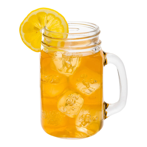 Bev Tek 18 oz Square Glass Mason Jar Mug - With Handle - 3 1/4