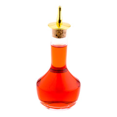 Bar Lux 4 oz Glass Modern Style Bitters Bottle - Gold-Plated Dasher - 5 3/4