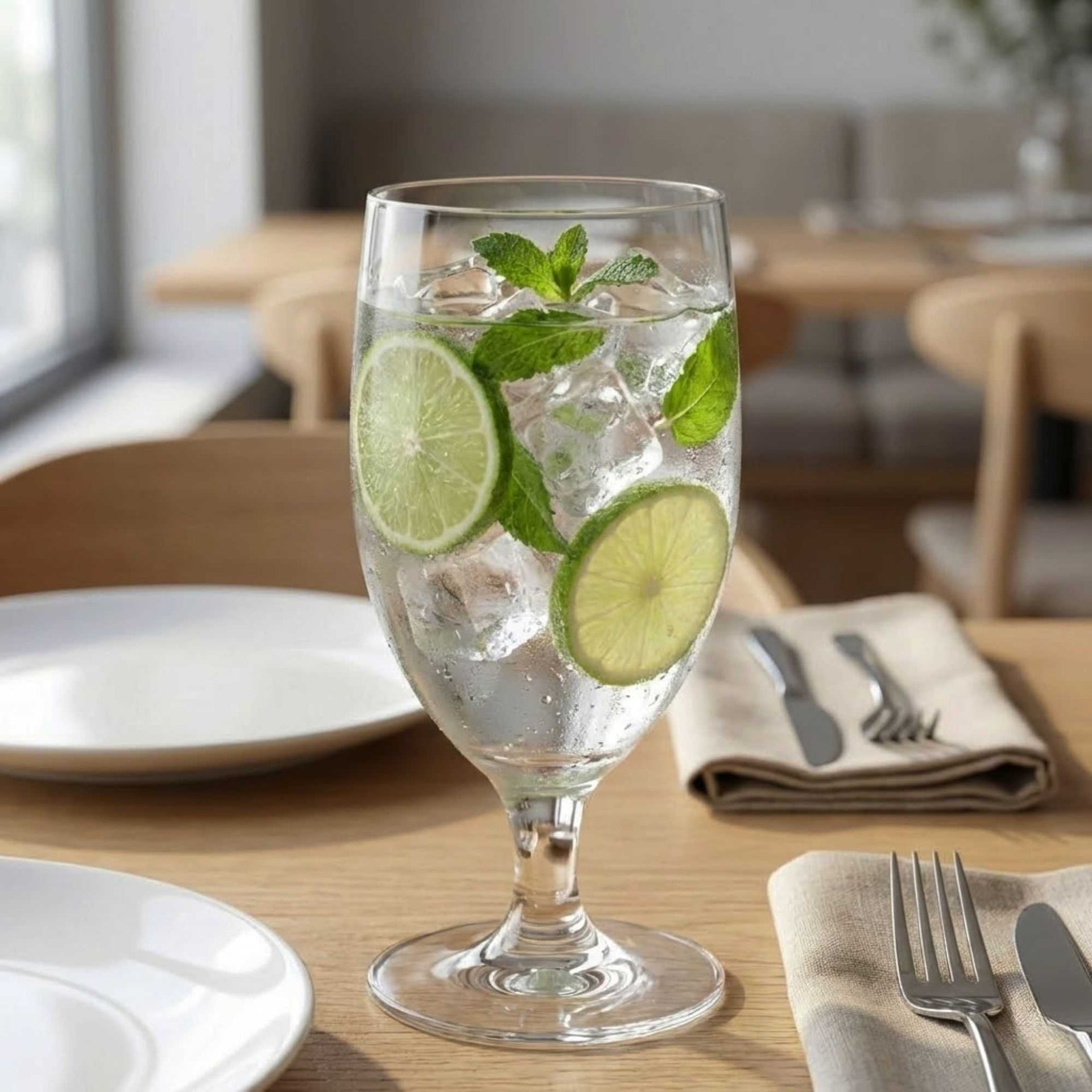 Voglia Nude 14 oz Water Goblet Glass - Crystal - 3" x 3" x 6 1/2" - 12 count box