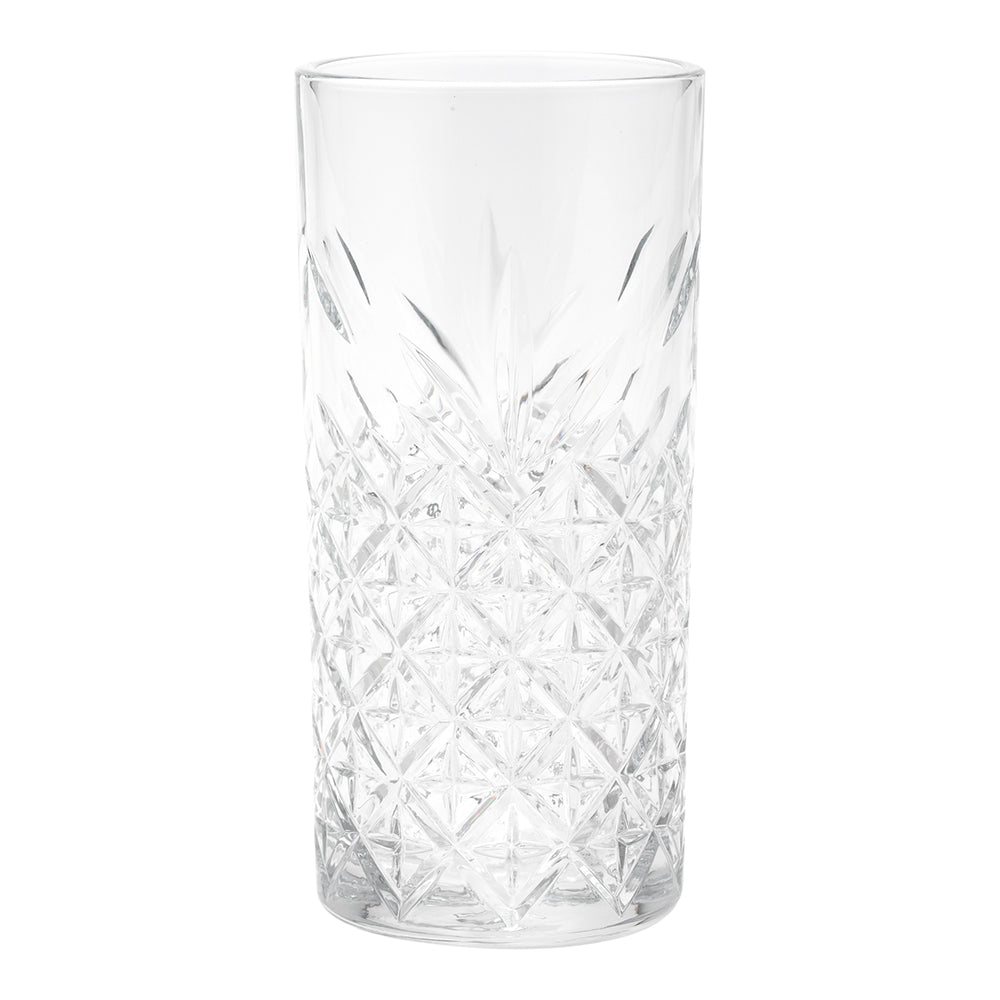 Timeless 10 oz Highball Glass - Etched - 2 1/2" x 2 1/2" x 5 1/2" - 6 count box