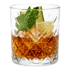 Timeless 12 oz Double Old Fashioned Glass - Etched - 3 1/4