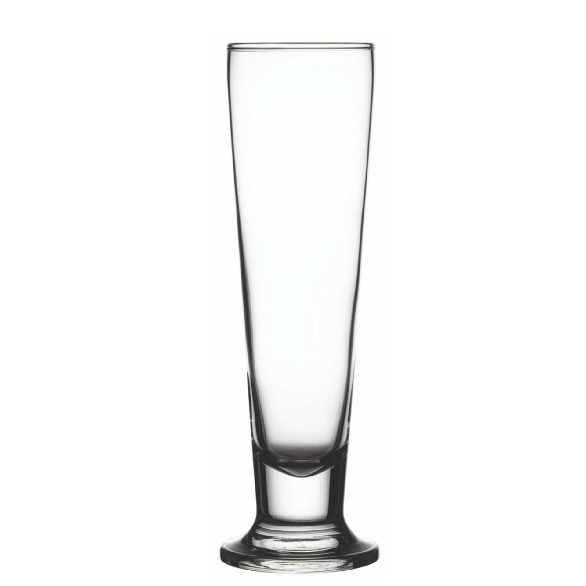 Bev Tek 14 oz Pilsner Glass - Tall-Footed - 2 1/2" x 2 1/2" x 9 1/2" - 12 count box