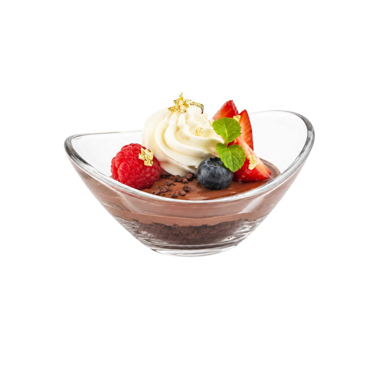 Mini Serve 5 oz Glass Lunato Mini Dessert Bowl - 4 1/4" x 3 3/4" x 2" - 6 count box