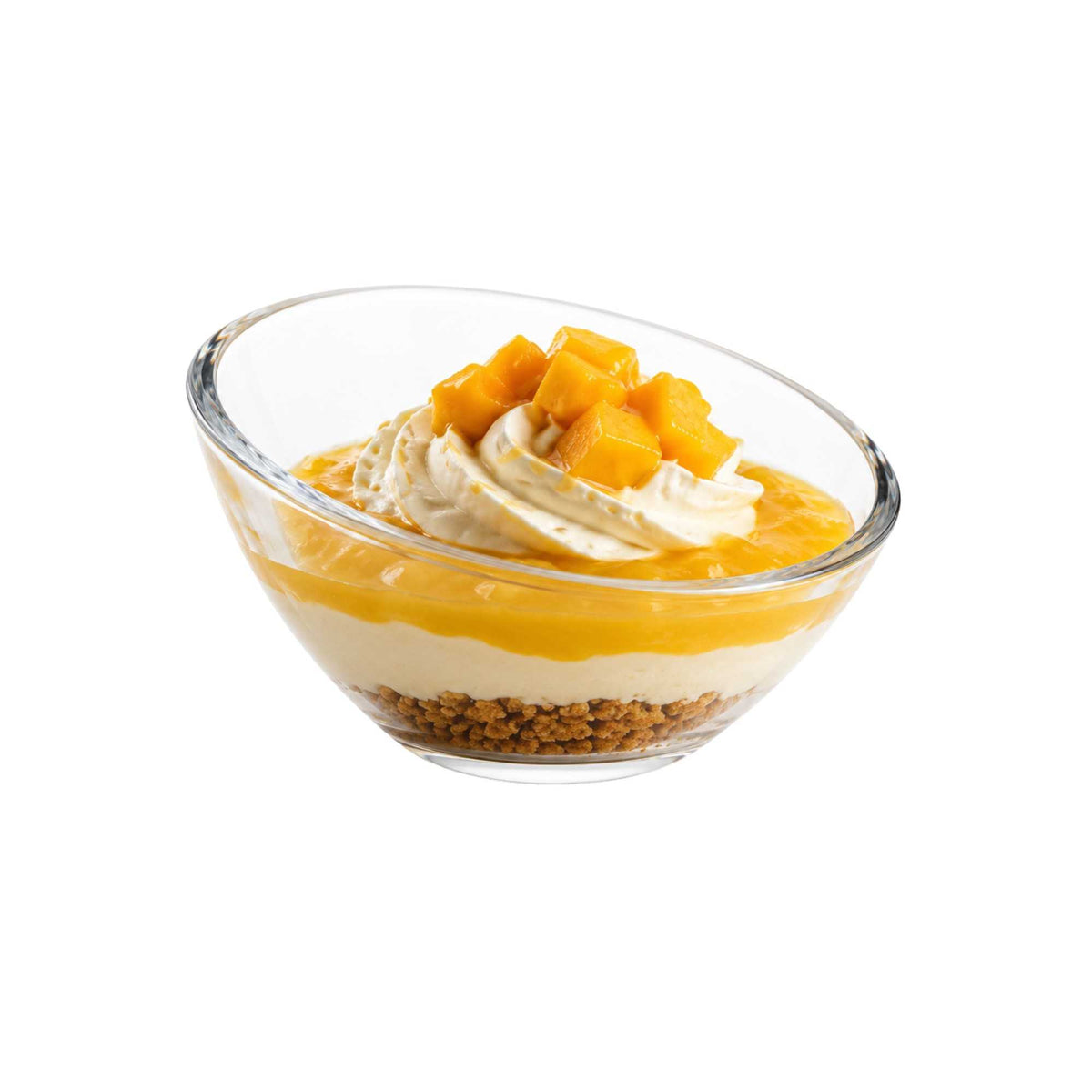 Mini Serve 3 oz Glass Incline Mini Dessert Bowl - 3 3/4" x 3 3/4" x 1 3/4" - 6 count box