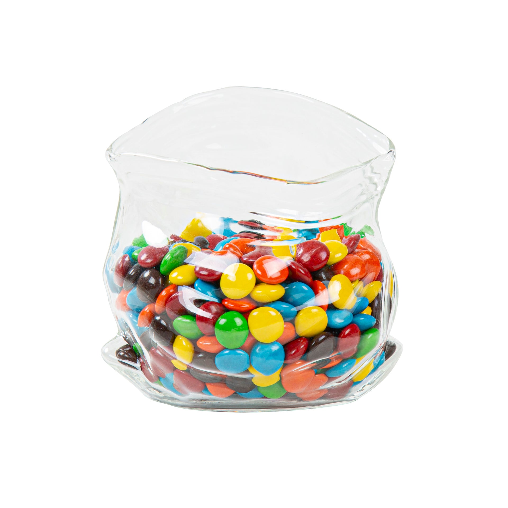 Vetri 8 oz Round Clear Glass Unzipped Bag Bowl - 3 1/4" x 2 3/4" x 3 1/4" - 1 count box