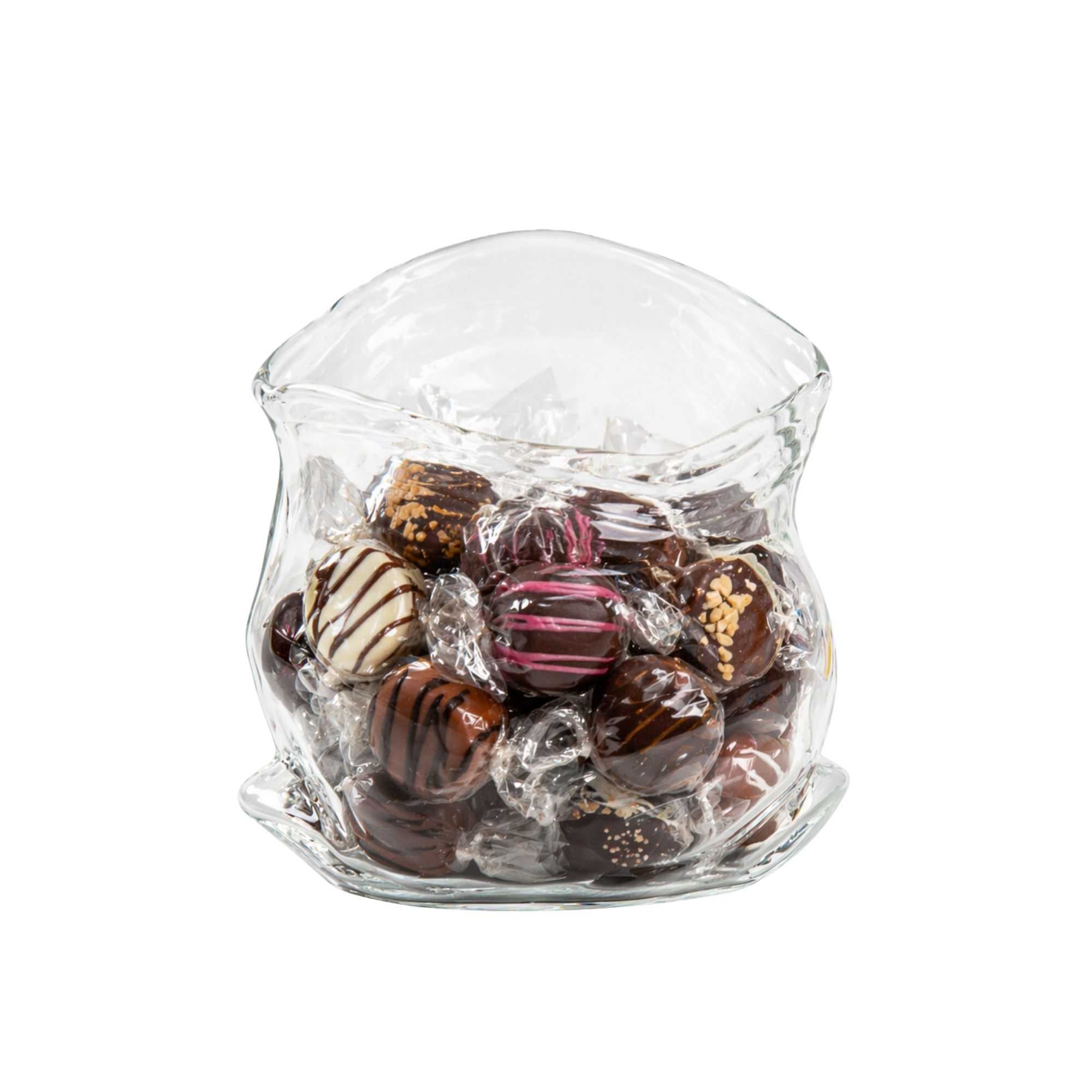 Vetri 8 oz Round Clear Glass Unzipped Bag Bowl - 3 36/4" x 2 3/4" x 3 1/4" - 36 count box