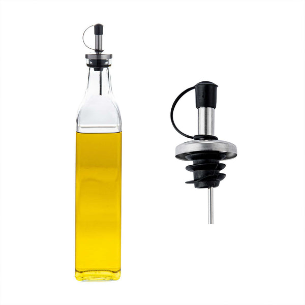 Apollo Stainless Steel Oil Bottle Pourer Stopper Dispenser – Pack Of 4