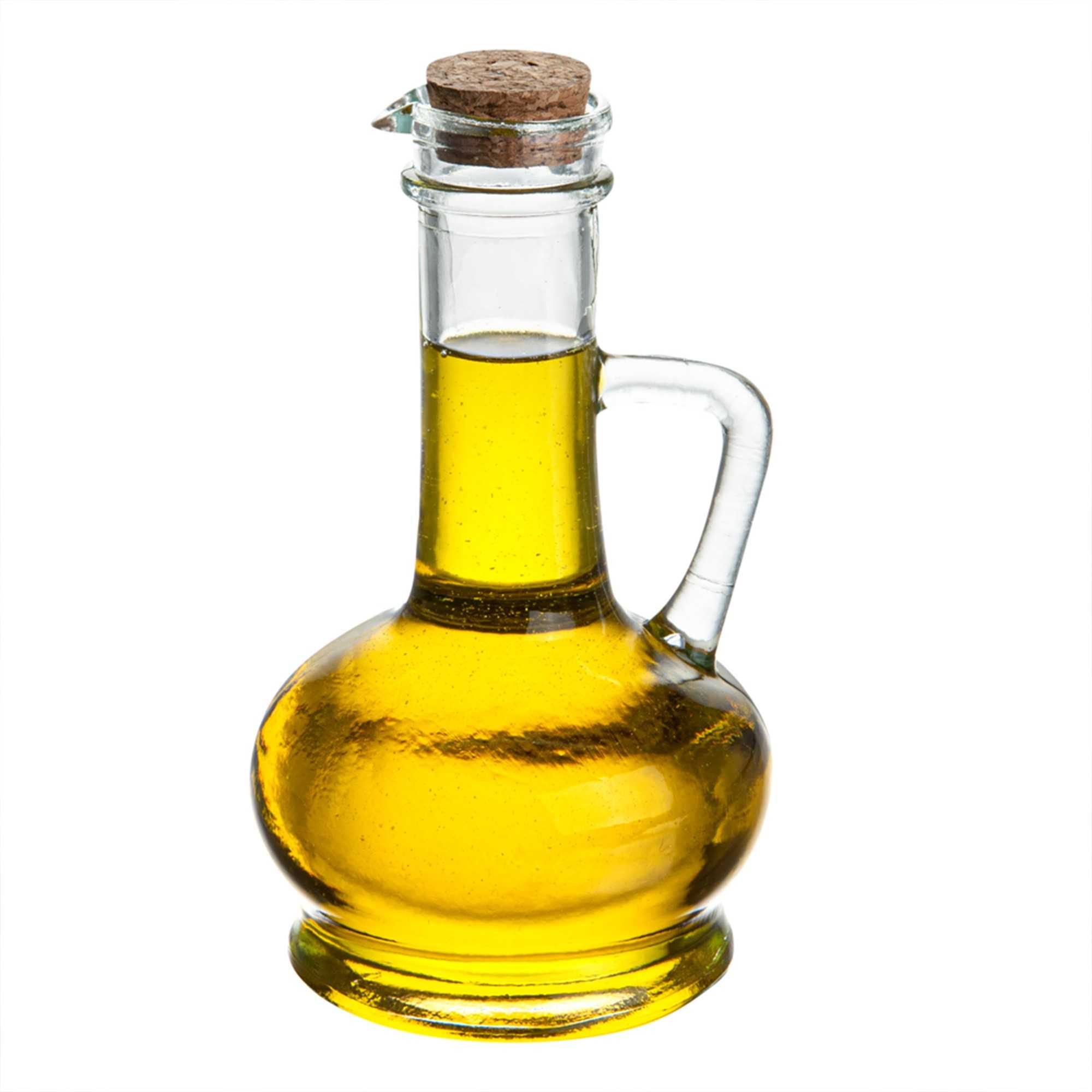 Chef 101 8 oz Glass Elegant Olive Oil Dispenser - with Cork Lid - 3 1/2" x 3 1/2" x 6 1/2" - 1 count box