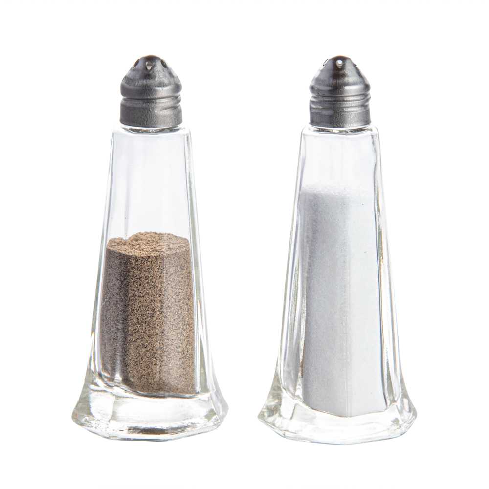 Chef 101 1 oz Glass Salt and Pepper Shaker Set - Tower Style - 1 3/4" x 1 3/4" x 4 1/4" - 10 count box