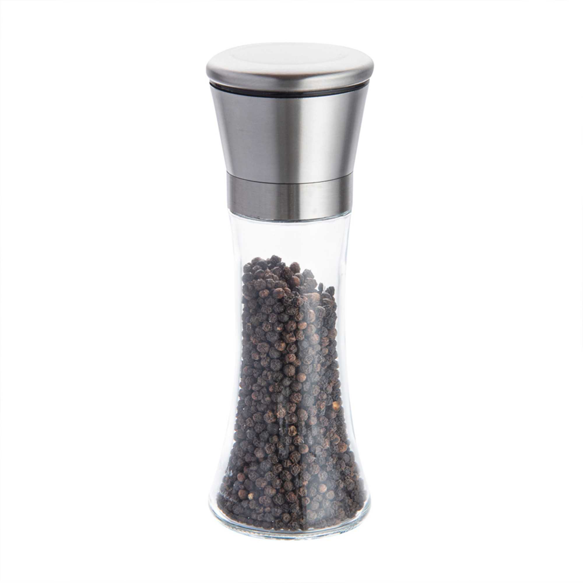 Vetri 6 oz Glass Salt / Pepper Grinder - with Lid - 1 3/4" x 1 3/4" x 5 3/4" - 1 count box