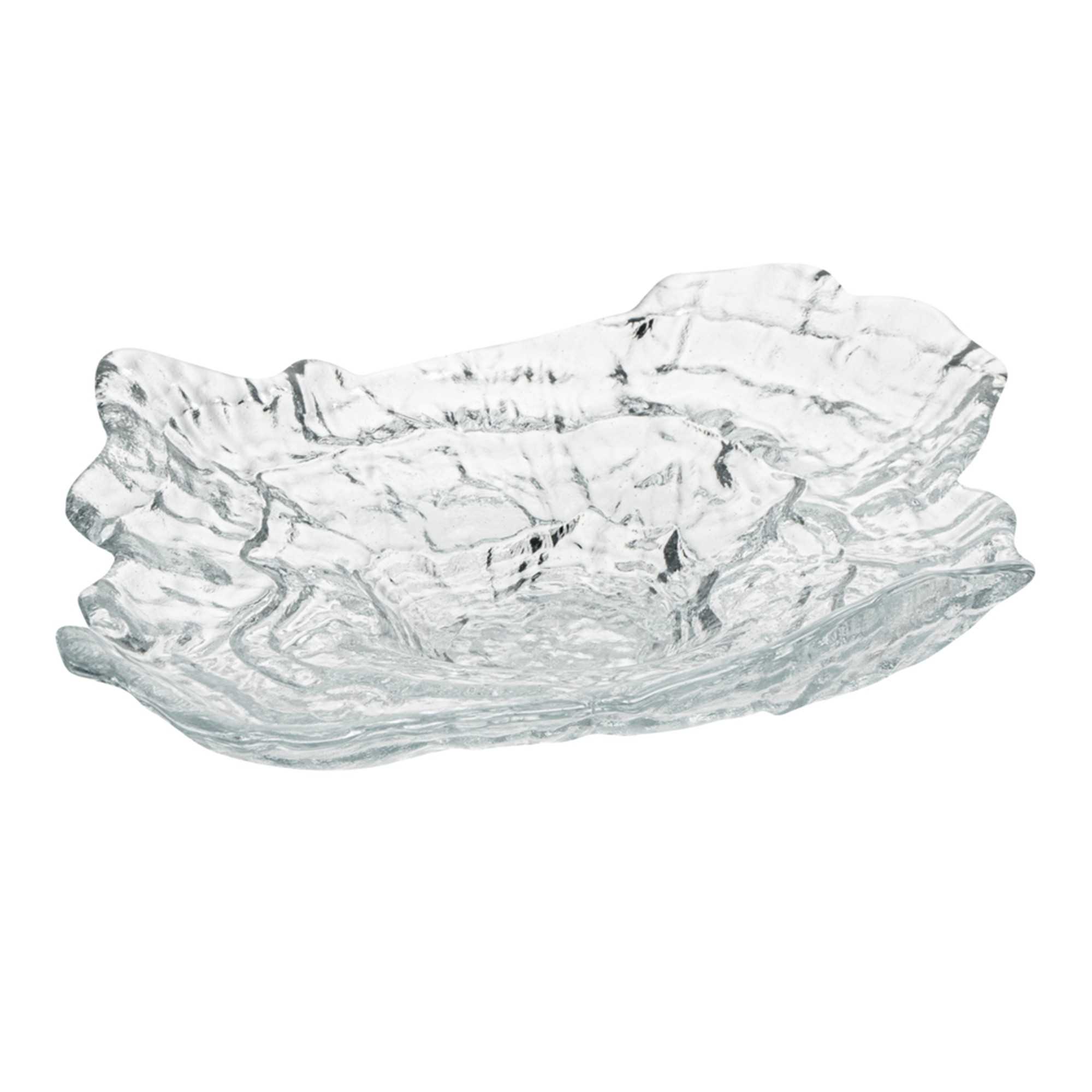 Vetri Abstract Clear Glass Seashell Serving Plate - 8 3/4" x 6 3/4" x 1 3/4" - 1 count box