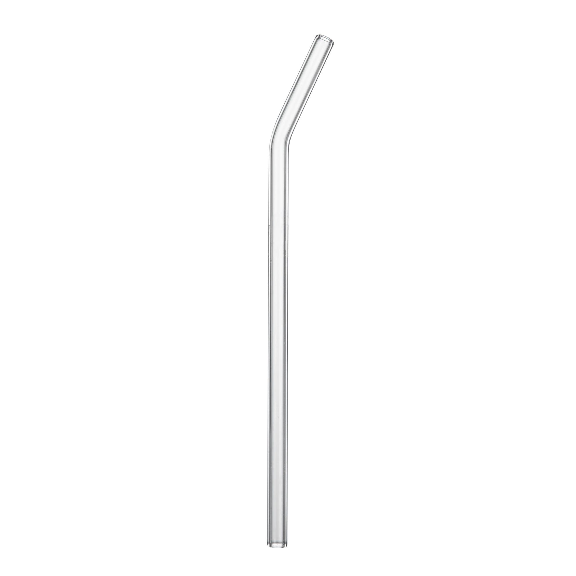 Forma Professional Clear Bent Glass Straw - Borosilicate, with Brush - 7 3/4'' - 100 count box