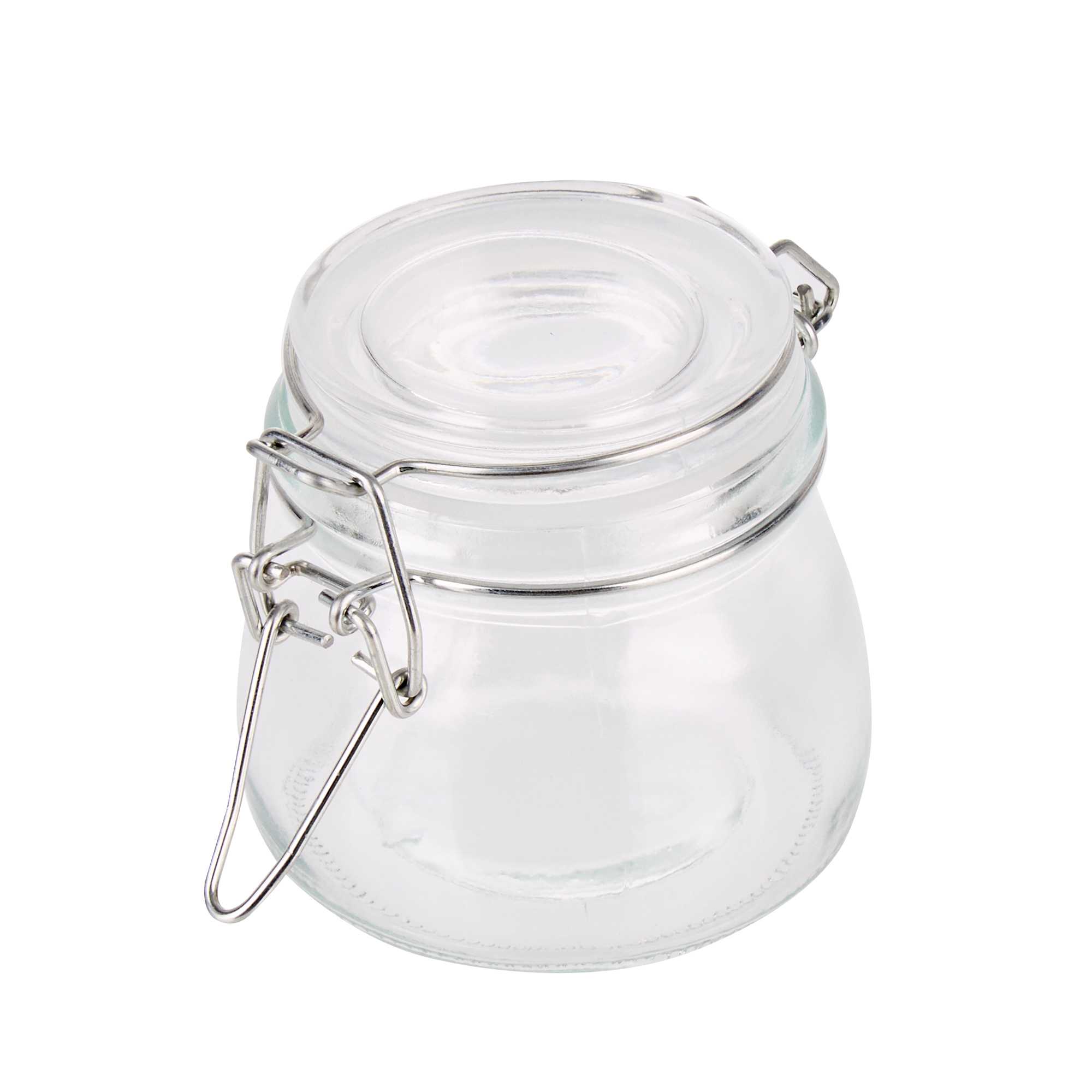 Vetri 5 oz Hinge Top Clear Glass Storage Jar - 4 count box