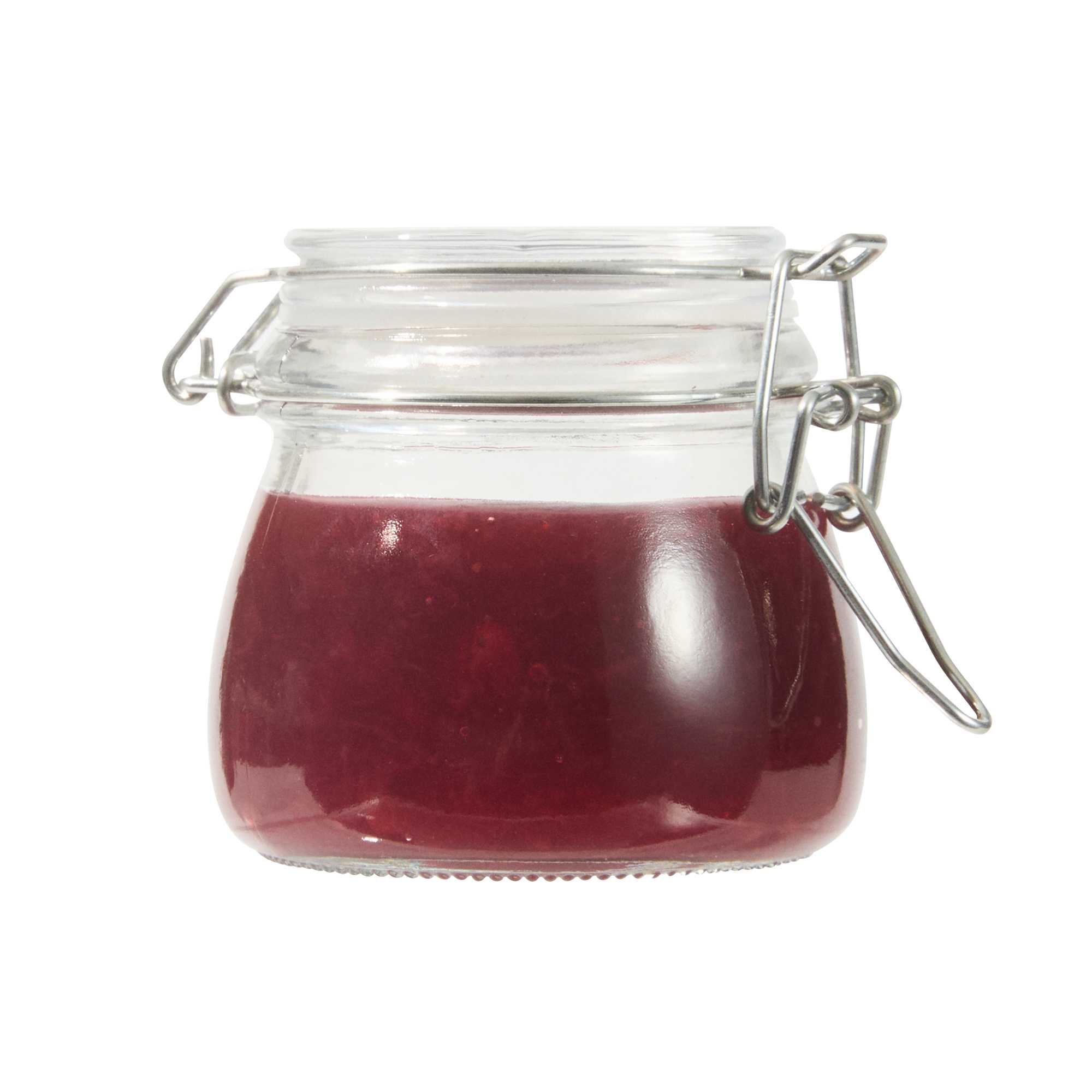 Vetri 5 oz Hinge Top Clear Glass Storage Jar - 48 count box