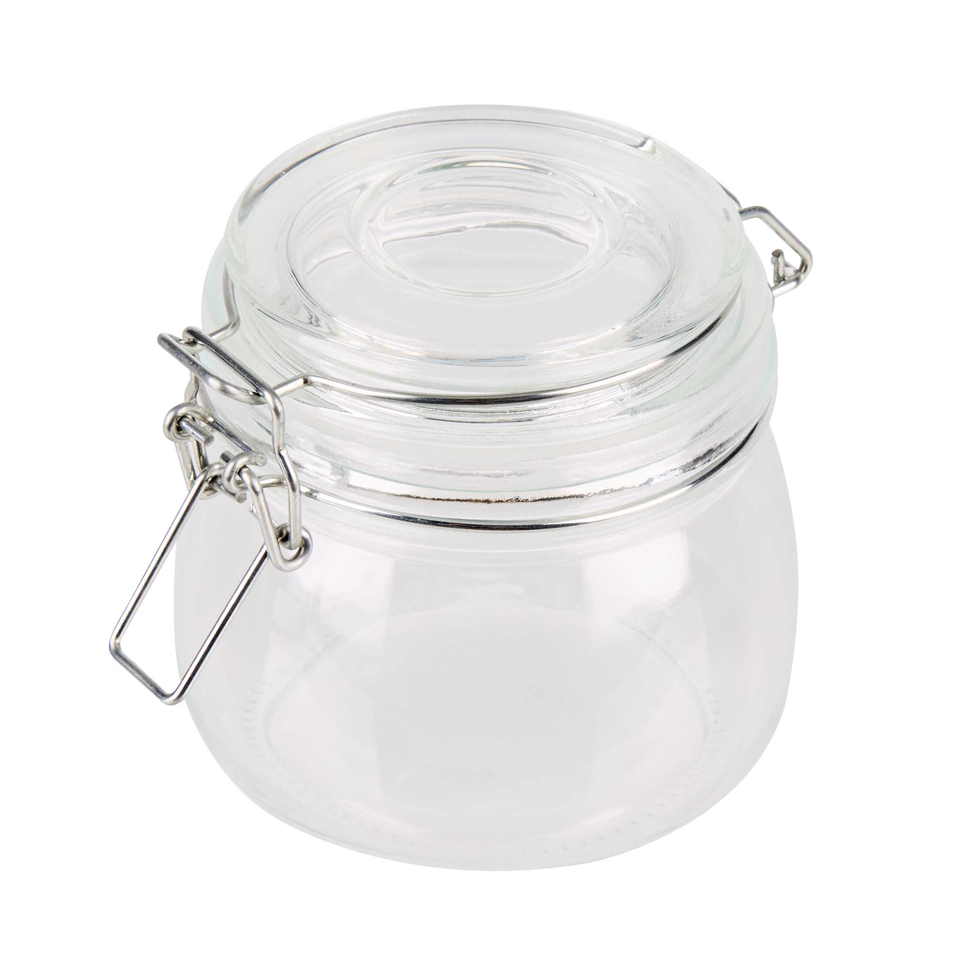 Vetri 18 oz Hinge Top Clear Glass Storage Jar - 4 count box