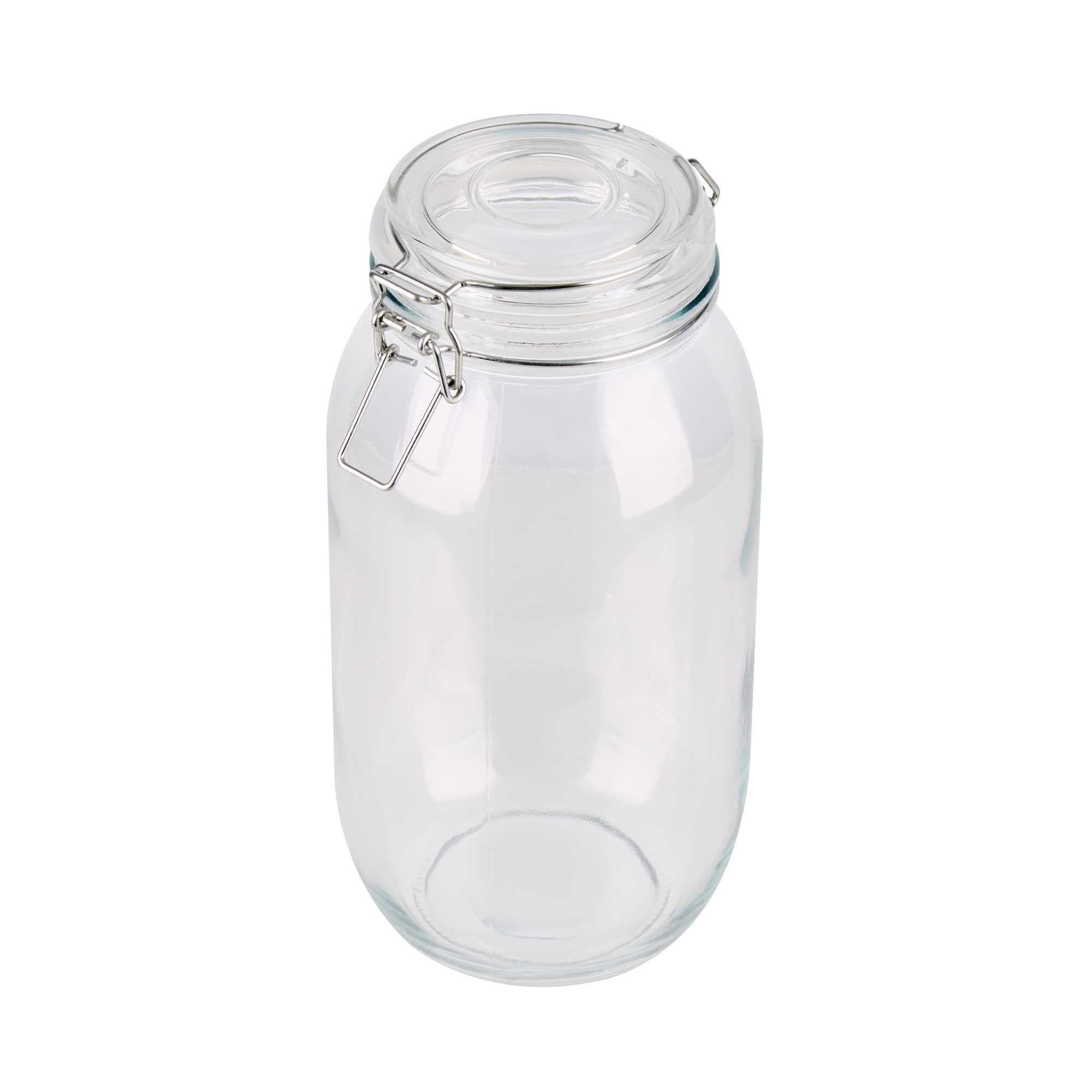Vetri 74 oz Hinge Top Clear Glass Storage Jar - 12 count box