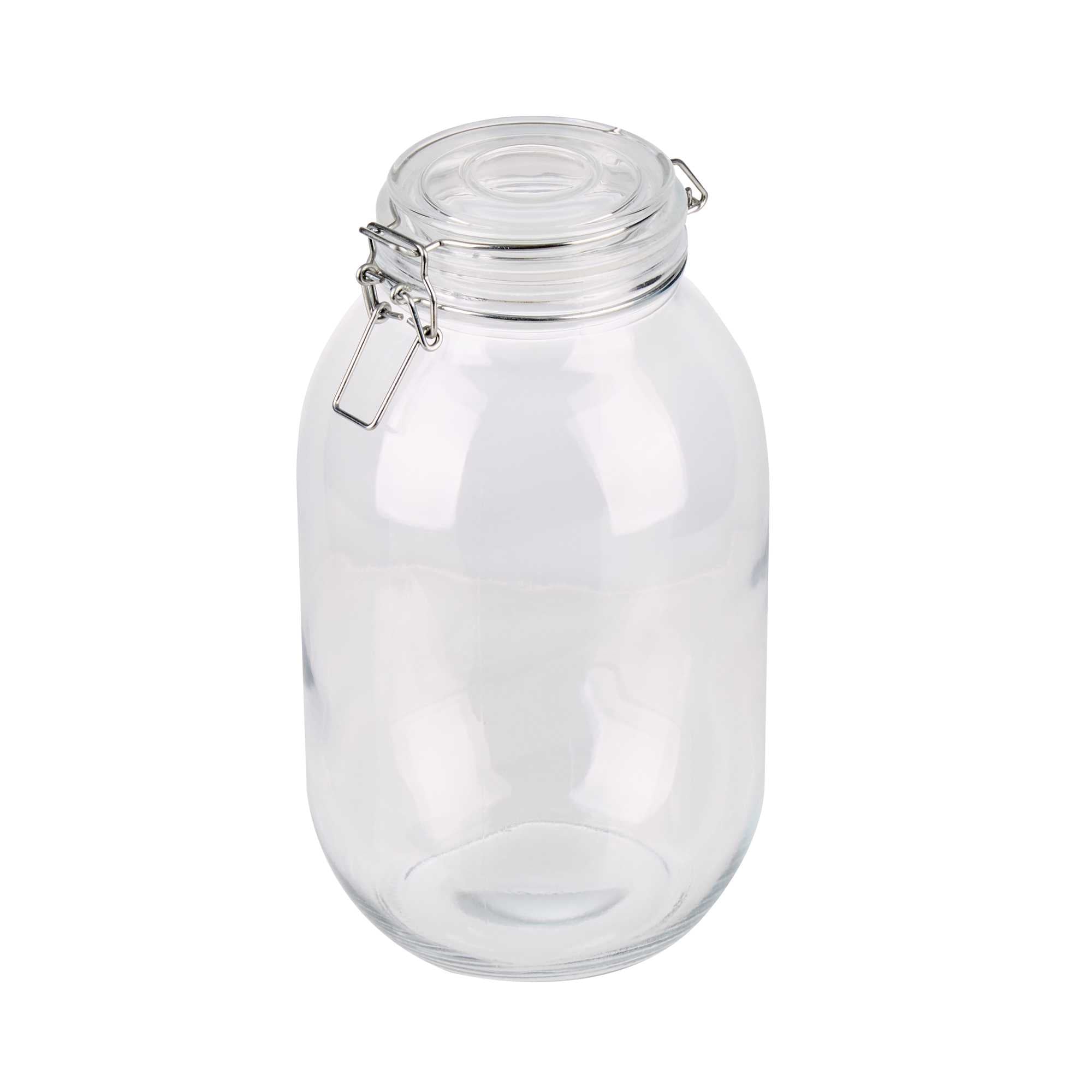 Vetri 107 oz Hinge Top Clear Glass Storage Jar - 12 count box