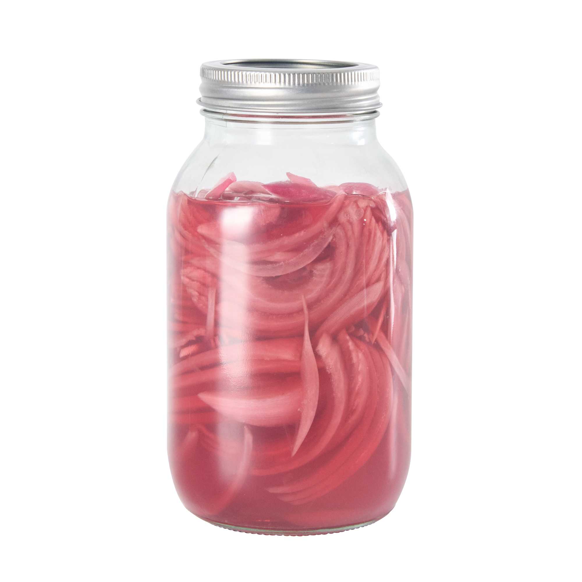 Vetri 32 oz Quart Regular Mouth Glass Canning / Mason Jar - with Silver Metal Lid and Band - 10 count box