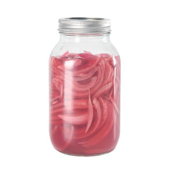 Vetri 32 oz Quart Regular Mouth Glass Canning / Mason Jar - with Silver Metal Lid and Band - 10 count box
