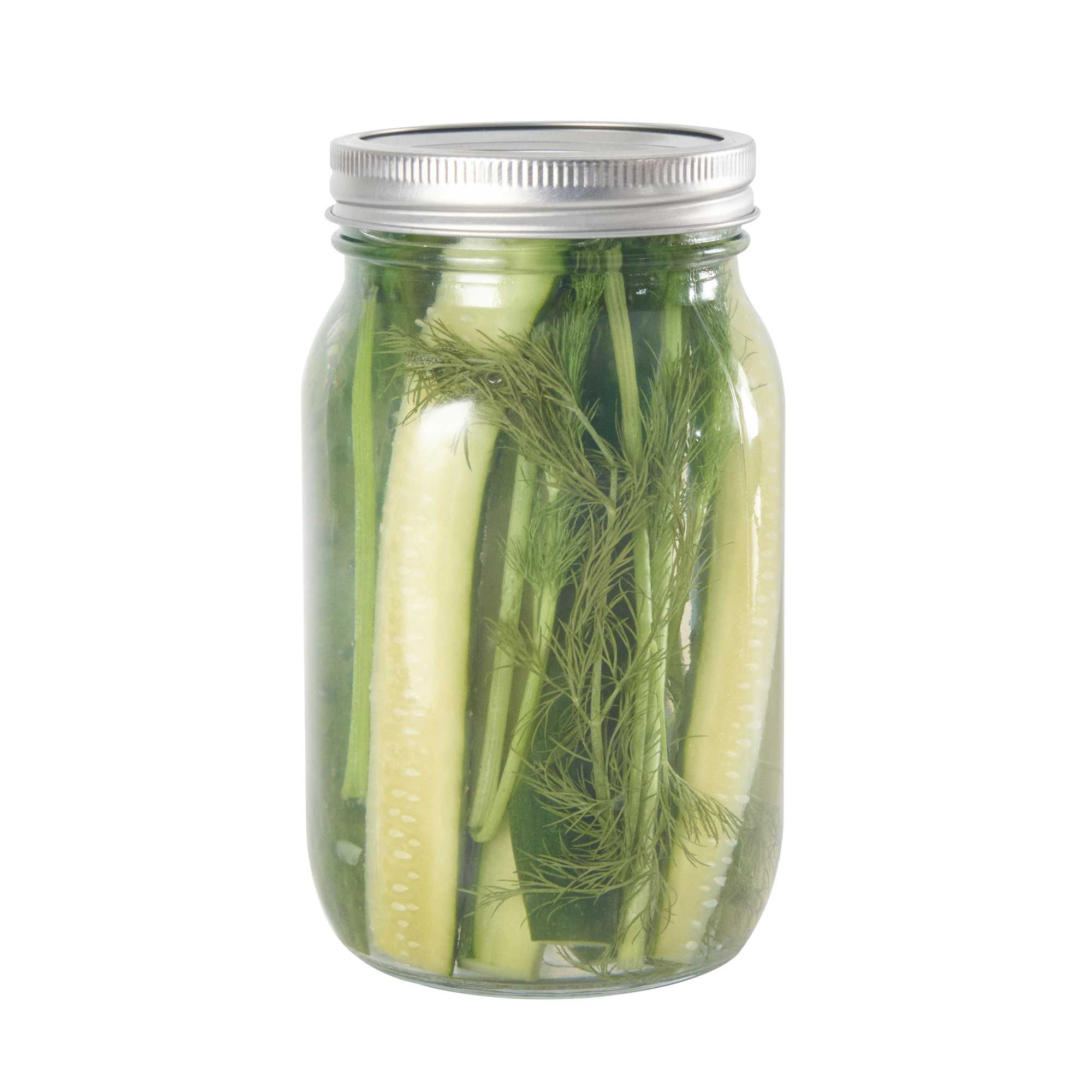 Vetri 36 oz Wide Mouth Glass Canning / Mason Jar - with Silver Metal Lid and Band - 10 count box