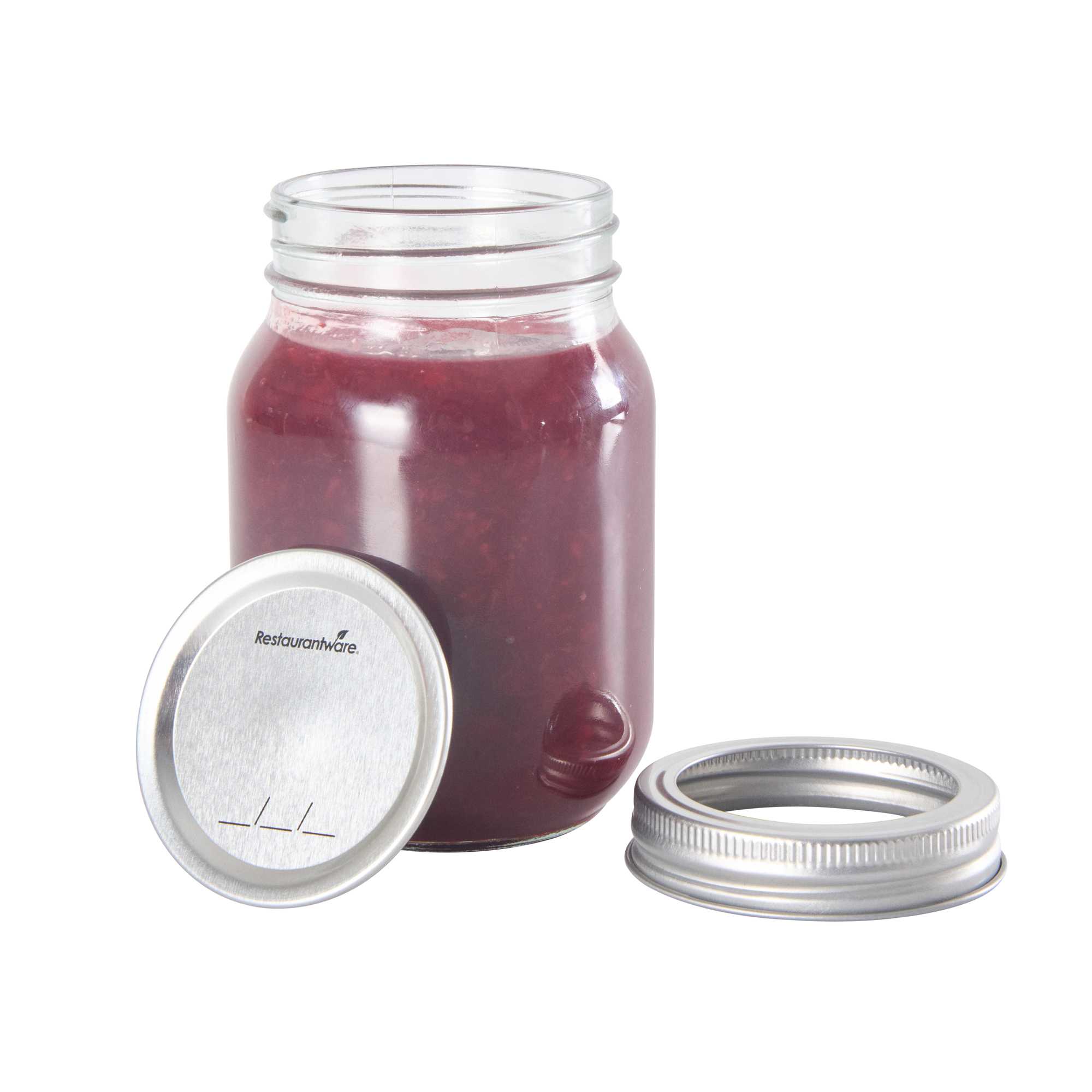 Vetri Regular Mouth Lid and Band - Fits 8, 16, and 32 oz Canning / Mason Jars - 48 count box