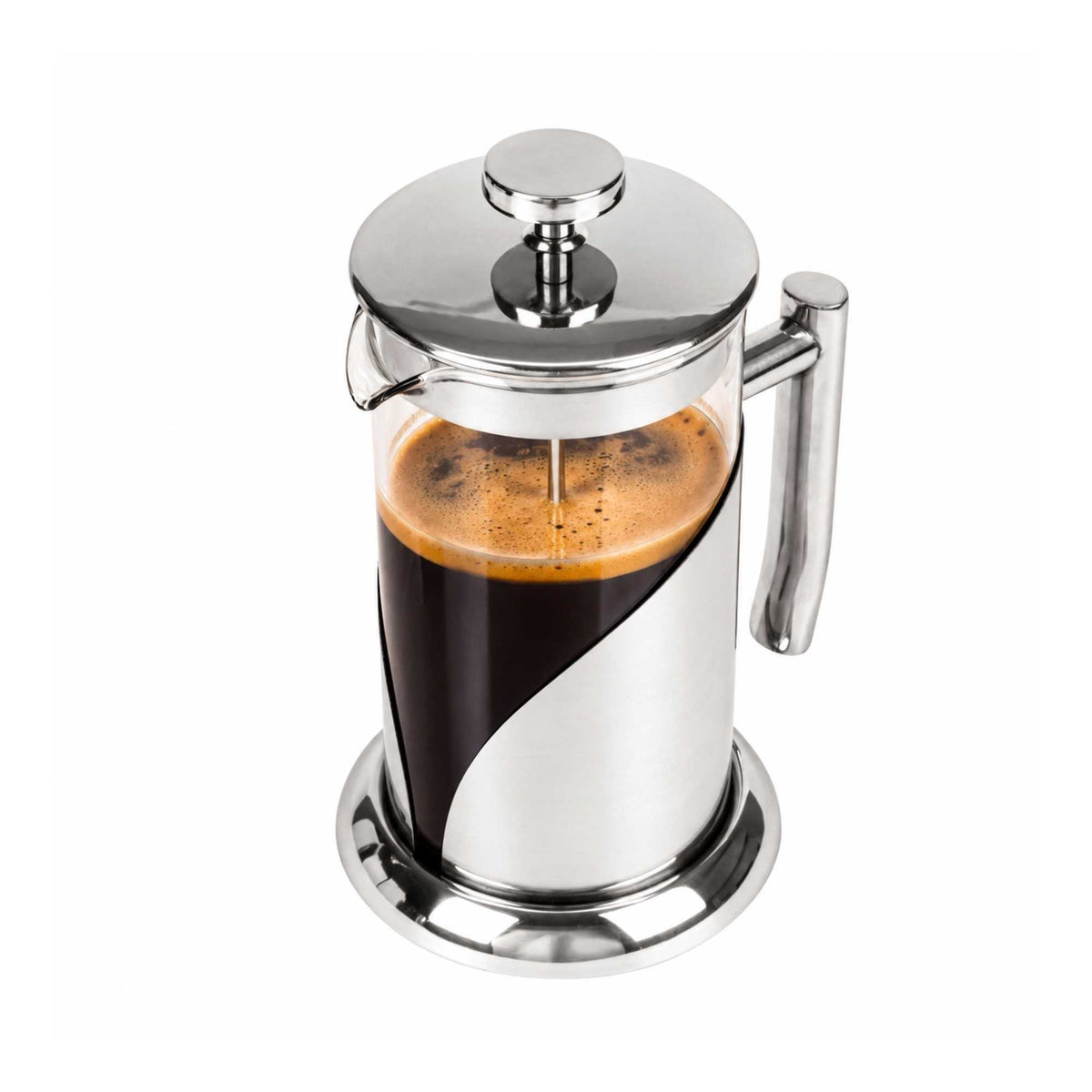 Restpresso 34 oz Silver Glass French Coffee Press - 6 1/4" x 5" x 8 3/4" - 1 count box
