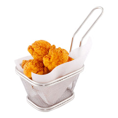 Square Silver Stainless Steel Mini Fryer Basket - 4