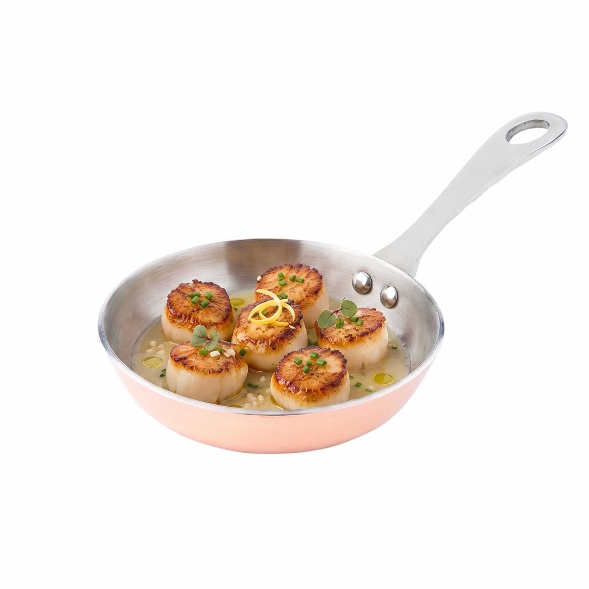 Met Lux Round Copper and Stainless Steel Mini Frying Pan - 4" x 4" x 3/4" - 1 count box