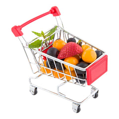 Rectangle Silver Stainless Steel Mini Shopping Cart - 5