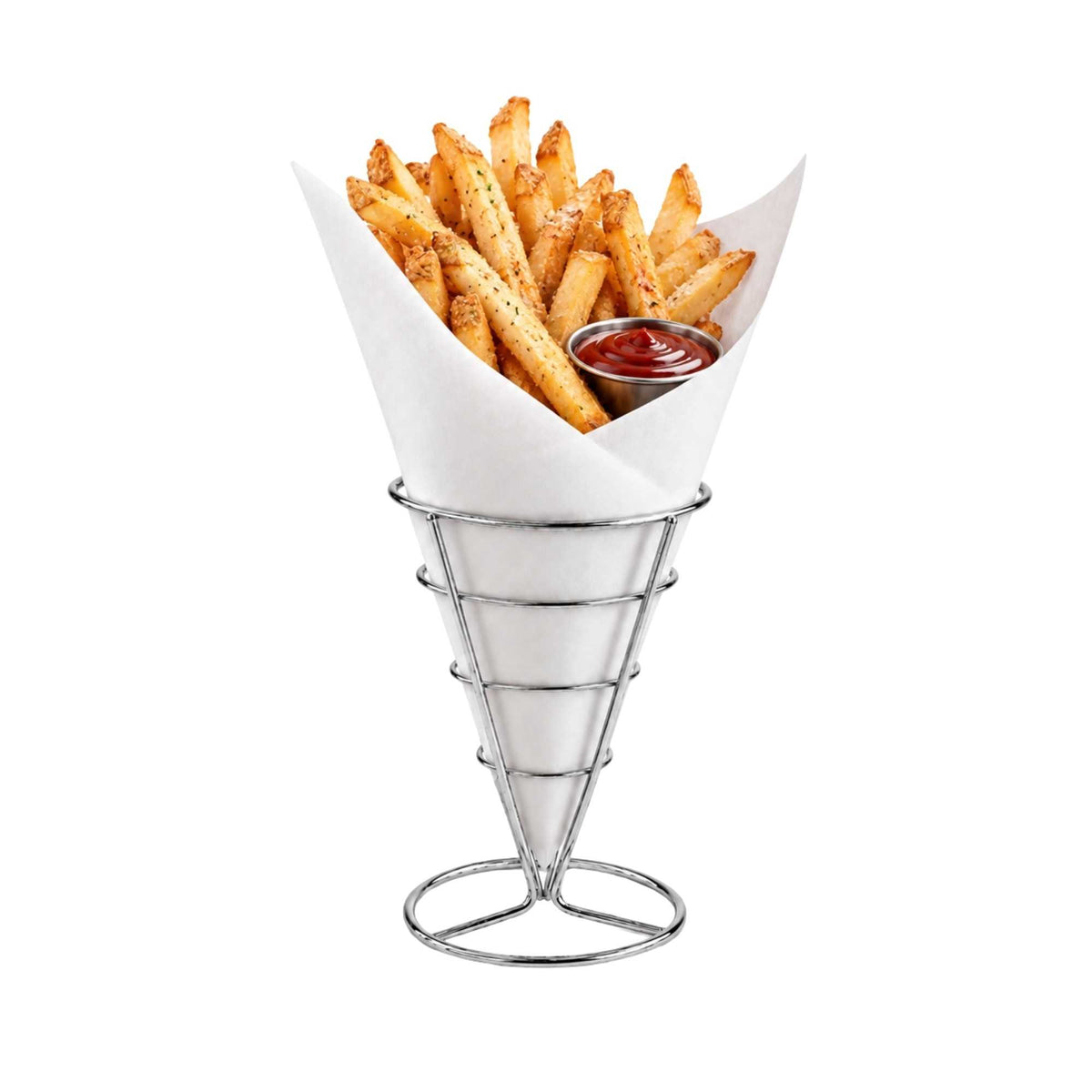 Cone Tek Silver Stainless Steel Singolo Cone Stand - 4" x 4" x 5 1/2" - 1 count box
