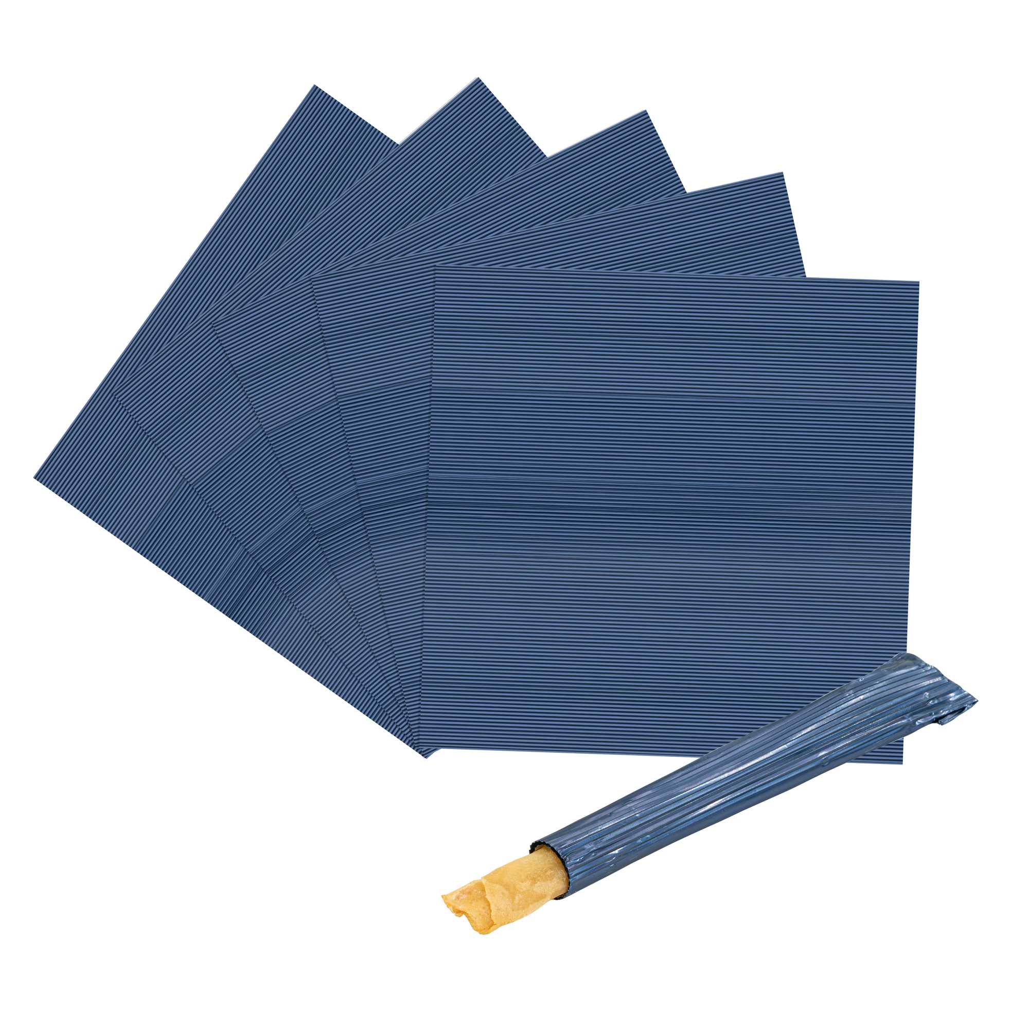 Foil Lux Navy Aluminum Wrap and Basket Liner - 12" x 12" - 500 count box