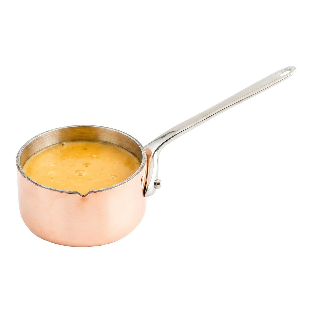 Met Lux 2 oz Copper Stainless Steel Mini Sauce Pan - Easy Pour Lip - 5" x 2 1/4" x 2" - 1 count box