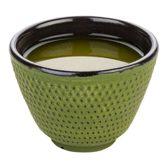 Tetsubin 2 oz Green Cast Iron Tea Cup - Hobnail - 2 1/2