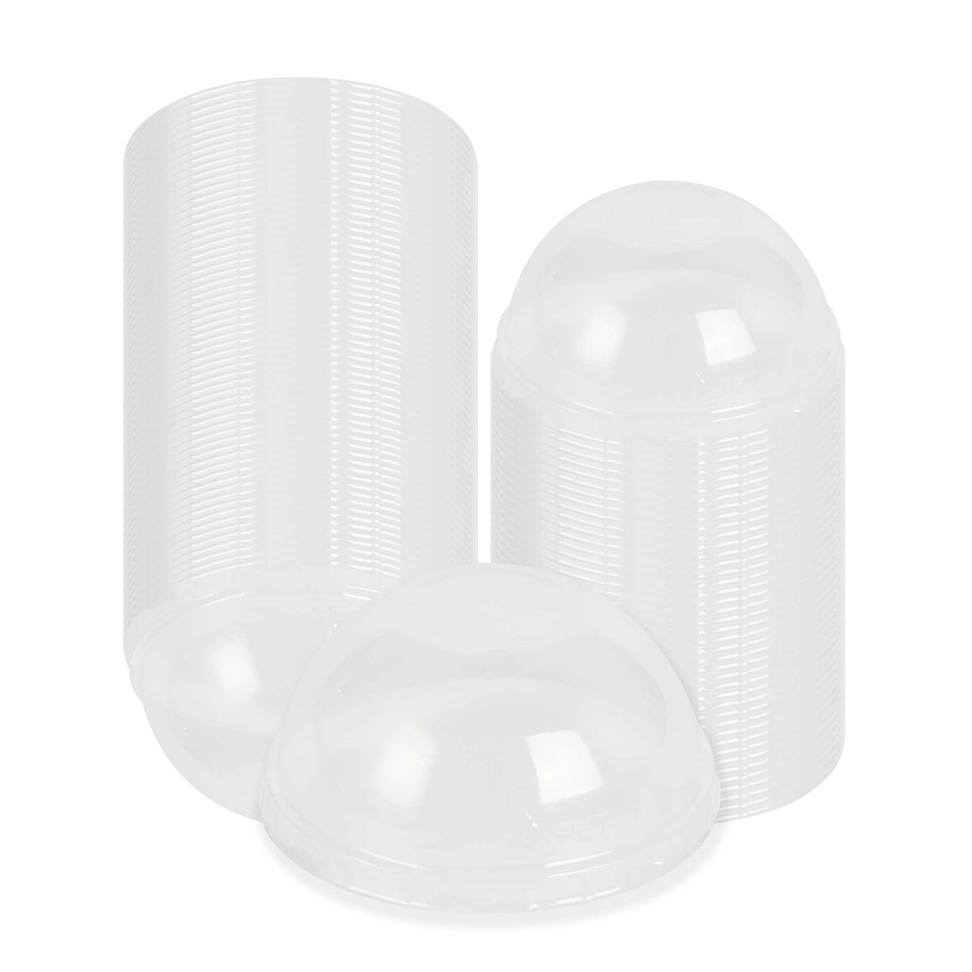 Foil Lux Round Clear Plastic Dome Lid - Fits 4 oz Aluminum Baking Cup - 3 1/2" x 3 1/2" x 1 1/2" - 100 count box
