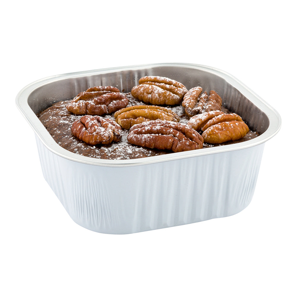 Foil Lux 10 oz Square White Aluminum Baking Cup - 4 1/4" x 4 1/4" x 1 1/2" - 100 count box