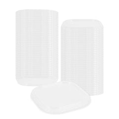 Foil Lux Square Clear Plastic Flat Lid - Fits 10 oz Aluminum Baking Cup - 4 1/2