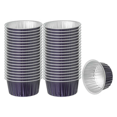 Foil Lux 4 oz Round Purple Aluminum Baking Cup - Lids Available - 3 1/4